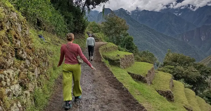 trekking near Wiñay Wayna on the Inca Trail